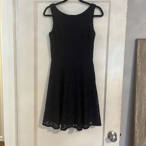 Navy Blue Lace Skater-Dress